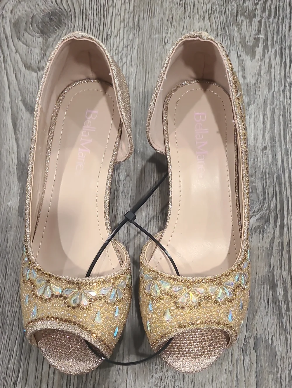 Bella Marie Truly Kids Rhinestones Slip On Girls Kitten Heels Sandals Dress Shoe